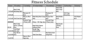 Organized Workout Schedule